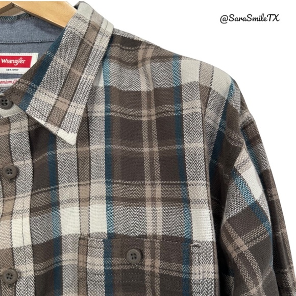 WRANGLER Plaid Long Sleeve Button Down Flannel Shirt - Picture 8 of 10